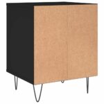 Table de chevet Noir 40x35x50 cm Bois d’ingénierie – Image 4
