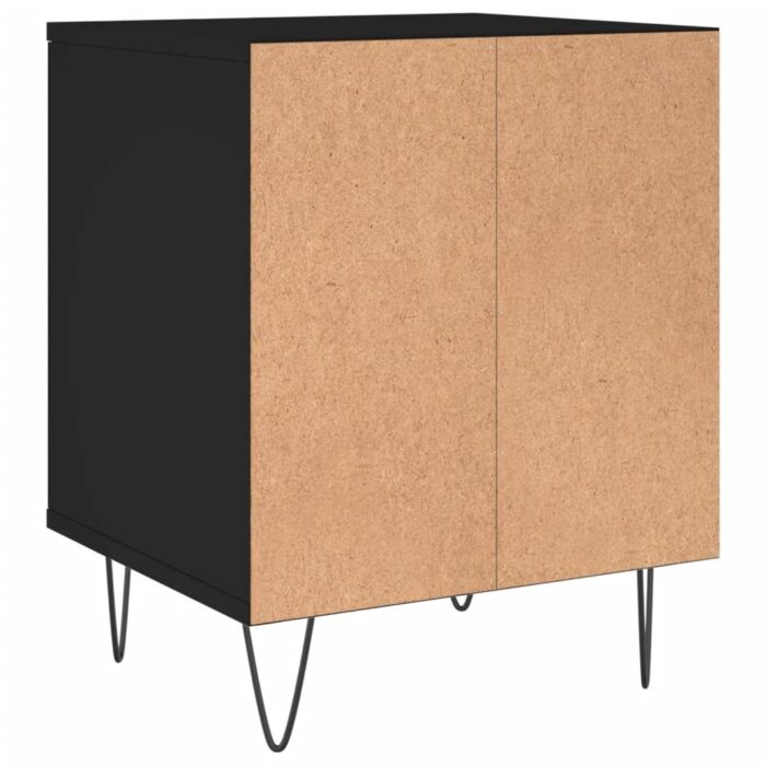 Table de chevet Noir 40x35x50 cm Bois d’ingénierie – Image 4
