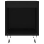 Tables de chevet 2 pcs noir 40x35x50 cm bois d’ingénierie – Image 3