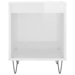 Table de chevet Blanc brillant 40x35x50 cm Bois d’ingénierie – Image 2