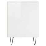 Table de chevet Blanc brillant 40x35x50 cm Bois d’ingénierie – Image 3