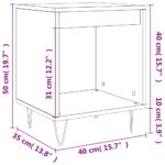 Table de chevet Blanc brillant 40x35x50 cm Bois d’ingénierie – Image 7