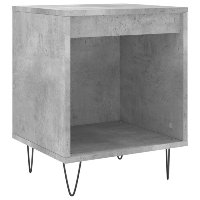 Tables de chevet 2 pcs gris béton 40x35x50 cm bois d’ingénierie – Image 2