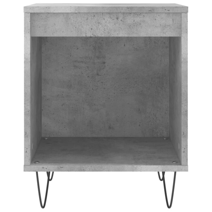 Tables de chevet 2 pcs gris béton 40x35x50 cm bois d’ingénierie – Image 3