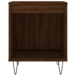 Table de chevet chêne marron 40x35x50 cm bois d’ingénierie – Image 2