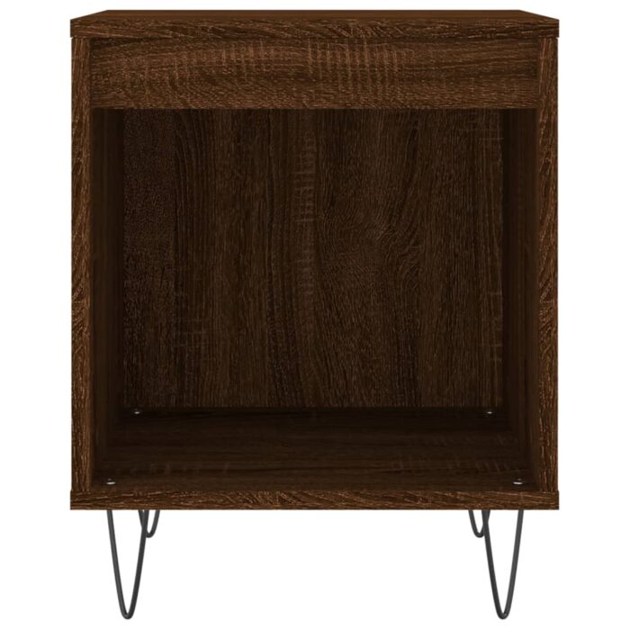 Table de chevet chêne marron 40x35x50 cm bois d’ingénierie – Image 2