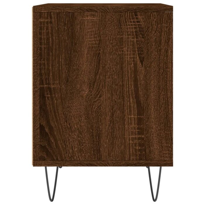 Table de chevet chêne marron 40x35x50 cm bois d’ingénierie – Image 3