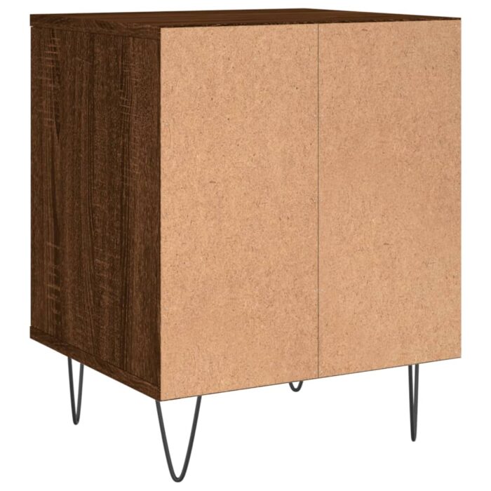Table de chevet chêne marron 40x35x50 cm bois d’ingénierie – Image 4