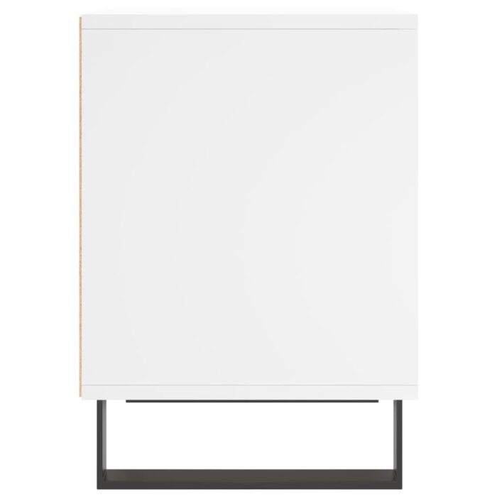 Table de chevet Blanc 40x35x50 cm Bois d’ingénierie – Image 3