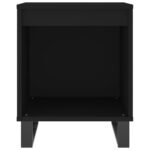 Tables de chevet 2 pcs noir 40x35x50 cm bois d’ingénierie – Image 3