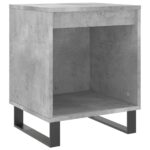 Tables de chevet 2 pcs gris béton 40x35x50 cm bois d’ingénierie – Image 2