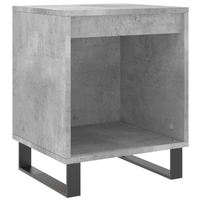 Tables de chevet 2 pcs gris béton 40x35x50 cm bois d’ingénierie – Image 2