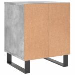 Tables de chevet 2 pcs gris béton 40x35x50 cm bois d’ingénierie – Image 5