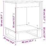 Table de chevet chêne fumé 40x35x50 cm bois d’ingénierie – Image 7
