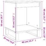 Tables de chevet 2 pcs chêne fumé 40x35x50 cm bois ingénierie – Image 8