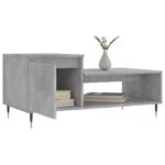 Table basse Gris béton 100x50x45 cm Bois d'ingénierie – Image 2