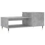 Table basse Gris béton 100x50x45 cm Bois d'ingénierie – Image 6