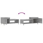 Table basse Gris béton 100x50x45 cm Bois d'ingénierie – Image 7