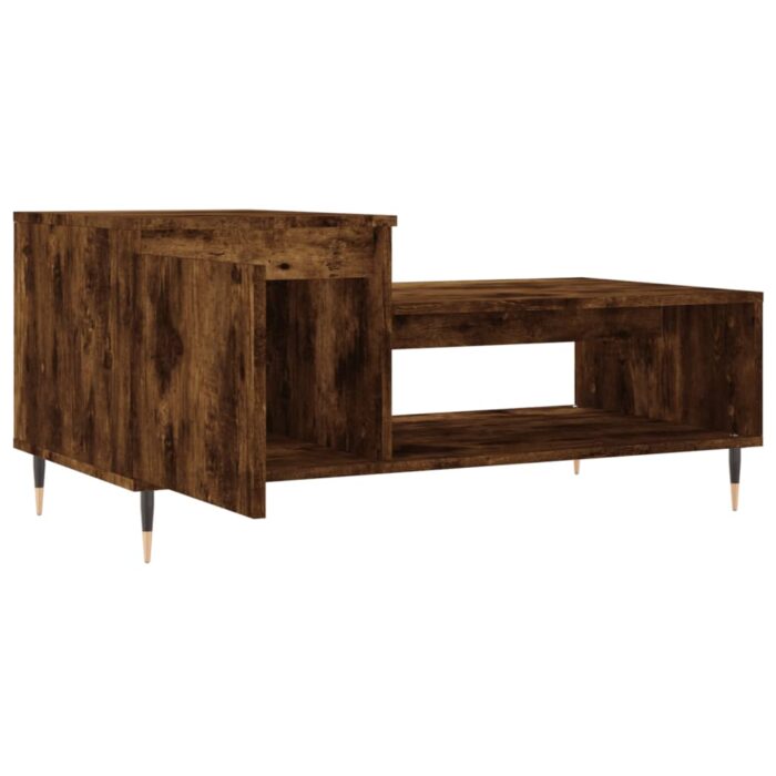 Table basse Chêne fumé 100x50x45 cm Bois d'ingénierie – Image 4