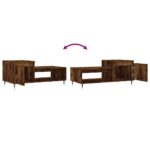 Table basse Chêne fumé 100x50x45 cm Bois d'ingénierie – Image 7