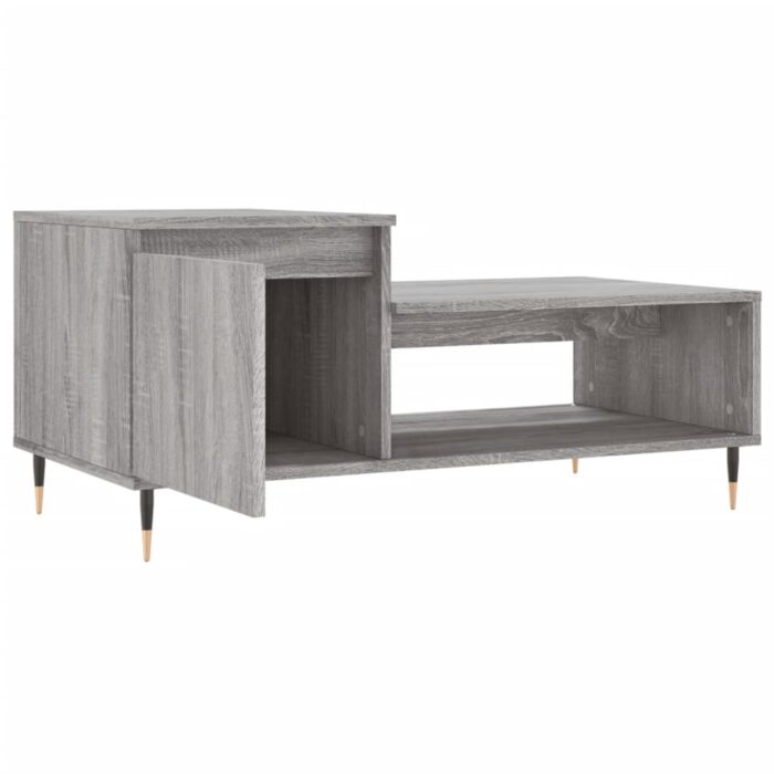 Table basse Sonoma gris 100x50x45 cm Bois d'ingénierie – Image 4