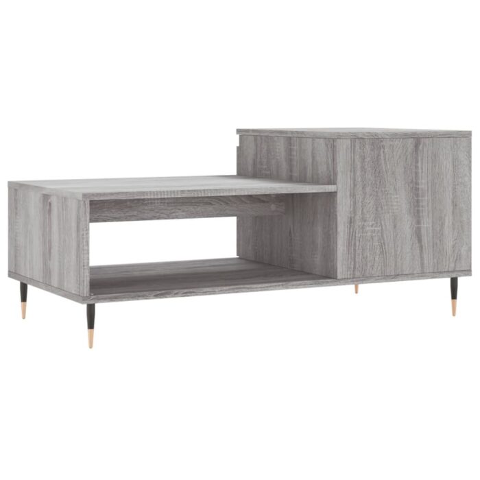Table basse Sonoma gris 100x50x45 cm Bois d'ingénierie – Image 6