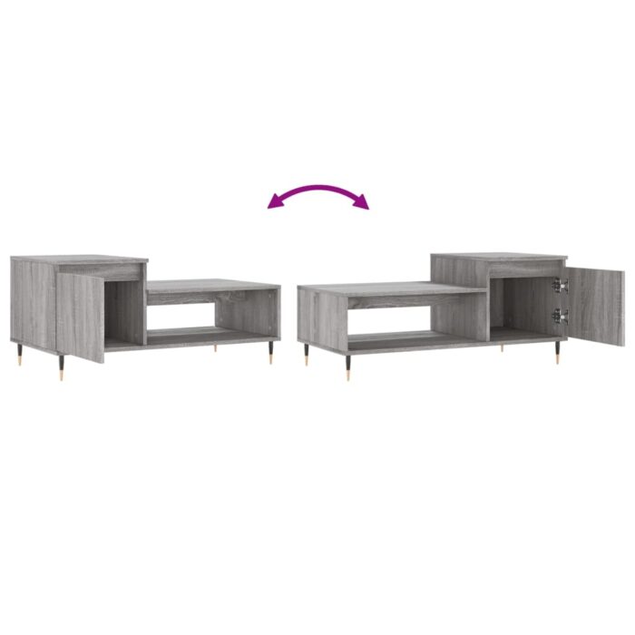 Table basse Sonoma gris 100x50x45 cm Bois d'ingénierie – Image 7