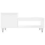 Table basse Blanc 100x50x45 cm Bois d'ingénierie – Image 3