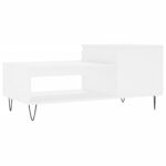 Table basse Blanc 100x50x45 cm Bois d'ingénierie – Image 6