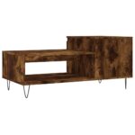 Table basse Chêne fumé 100x50x45 cm Bois d'ingénierie – Image 6