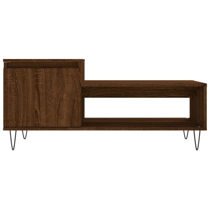 Table basse Chêne marron 100x50x45 cm Bois d'ingénierie – Image 3