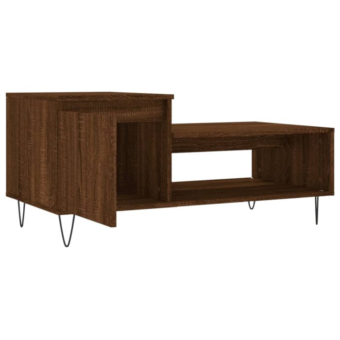 Table basse Chêne marron 100x50x45 cm Bois d'ingénierie – Image 4