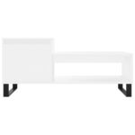 Table basse Blanc 100x50x45 cm Bois d'ingénierie – Image 3