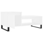 Table basse Blanc 100x50x45 cm Bois d'ingénierie – Image 4
