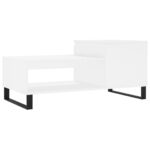 Table basse Blanc 100x50x45 cm Bois d'ingénierie – Image 6