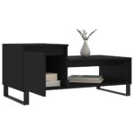 Table basse Noir 100x50x45 cm Bois d'ingénierie – Image 2