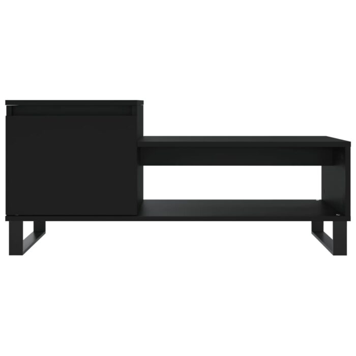 Table basse Noir 100x50x45 cm Bois d'ingénierie – Image 3