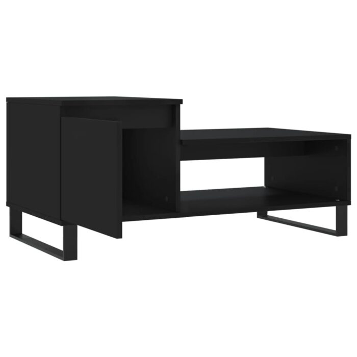 Table basse Noir 100x50x45 cm Bois d'ingénierie – Image 4