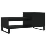 Table basse Noir 100x50x45 cm Bois d'ingénierie – Image 6