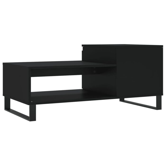Table basse Noir 100x50x45 cm Bois d'ingénierie – Image 6