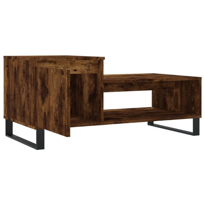 Table basse Chêne fumé 100x50x45 cm Bois d'ingénierie – Image 4