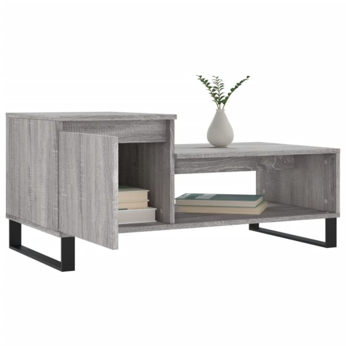 Table basse Sonoma gris 100x50x45 cm Bois d'ingénierie – Image 2