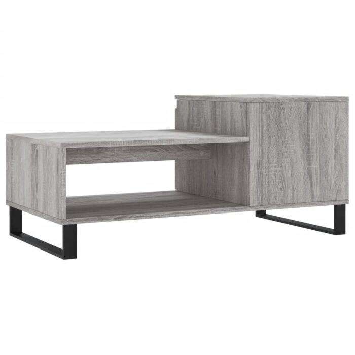 Table basse Sonoma gris 100x50x45 cm Bois d'ingénierie – Image 6