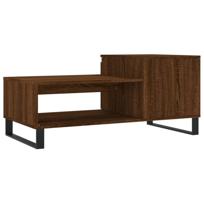 Table basse Chêne marron 100x50x45 cm Bois d'ingénierie – Image 6