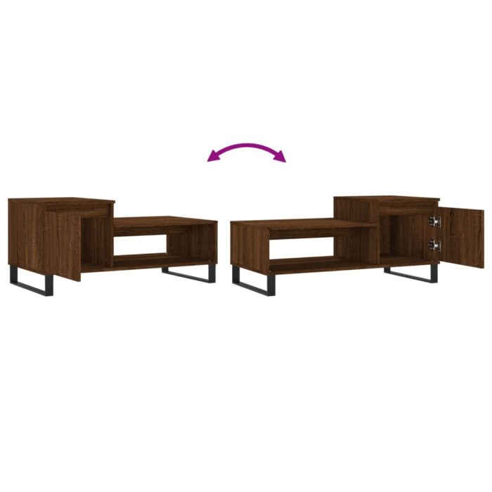 Table basse Chêne marron 100x50x45 cm Bois d'ingénierie – Image 7