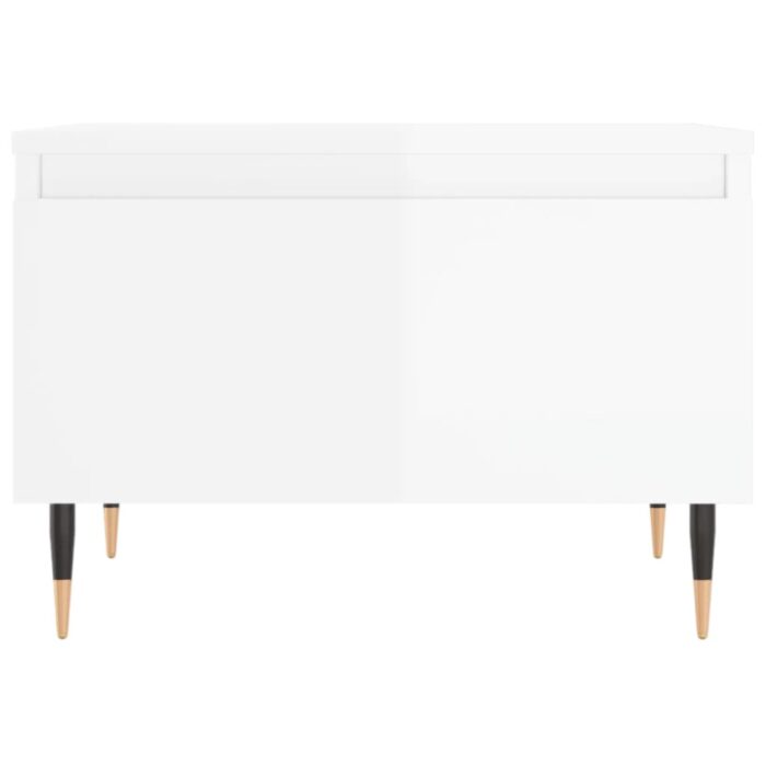 Tables basses 2 pcs blanc brillant 50x46x35cm bois d'ingénierie – Image 4