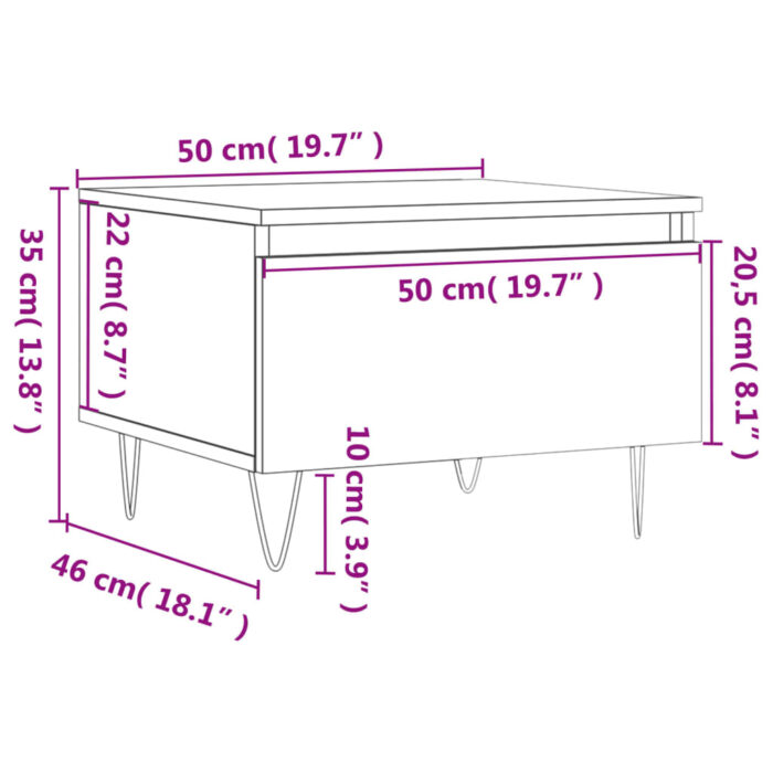 Tables basses 2 pcs blanc 50x46x35 cm bois d'ingénierie – Image 10