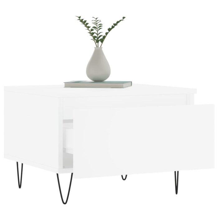 Tables basses 2 pcs blanc 50x46x35 cm bois d'ingénierie – Image 2
