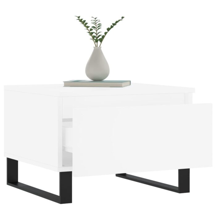 Tables basses 2 pcs blanc 50x46x35 cm bois d'ingénierie – Image 2