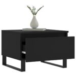 Tables basses 2 pcs noir 50x46x35 cm bois d'ingénierie – Image 2
